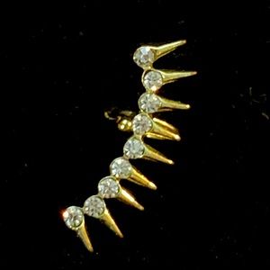 Gold and crystal ear cuff EUC